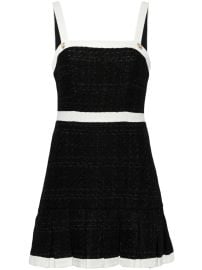 Alice Olivia Clarine Square Neck Pleated Dress Black at Farfetch